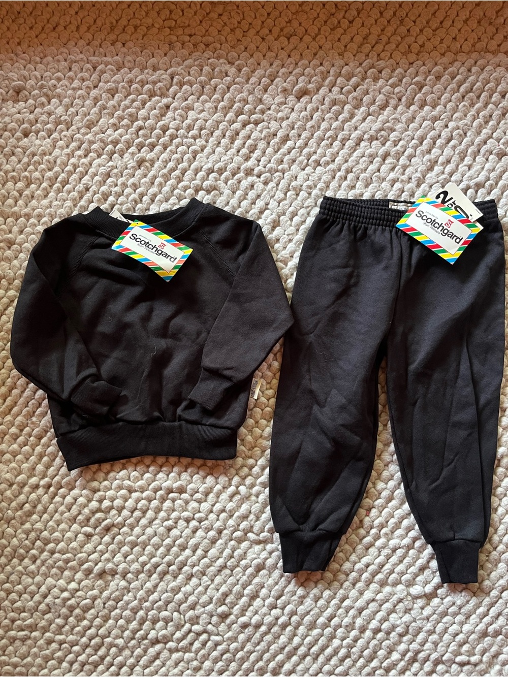 VINTAGE NOS Okie Dokie black sweatsuit. Made in USA